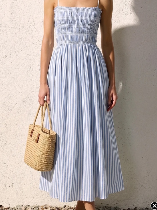 Commense Dresses & Skirts - Commense Smocked Striped Cami Maxi Dress